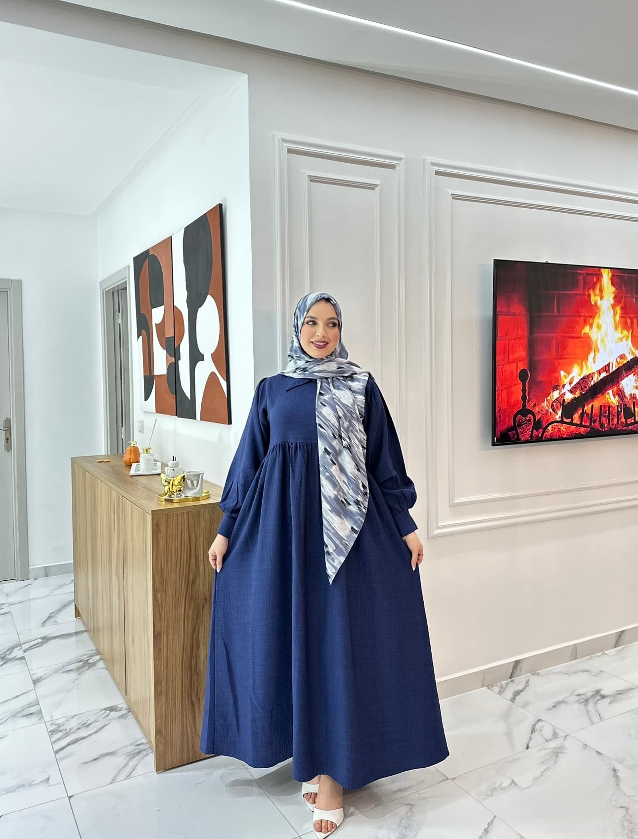 Abaya Nour — bleu marine